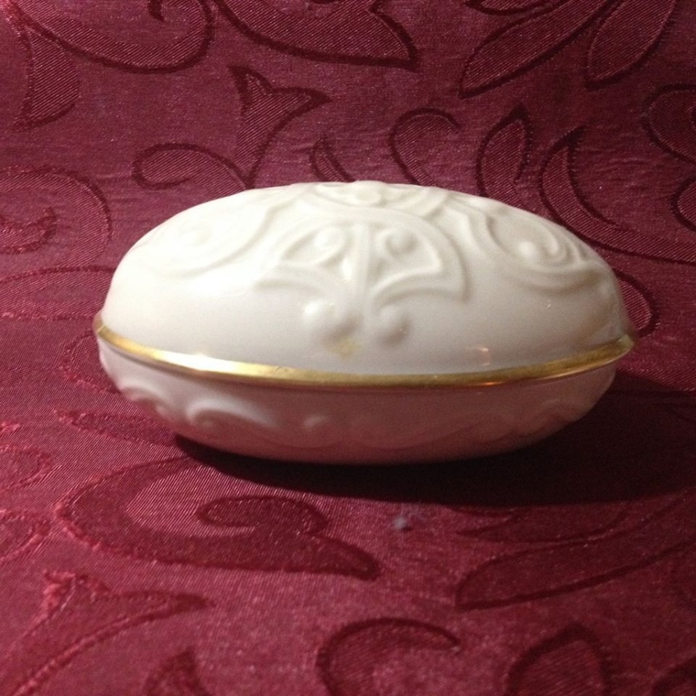 Lenox Oval Covered Trinket Box or Holder